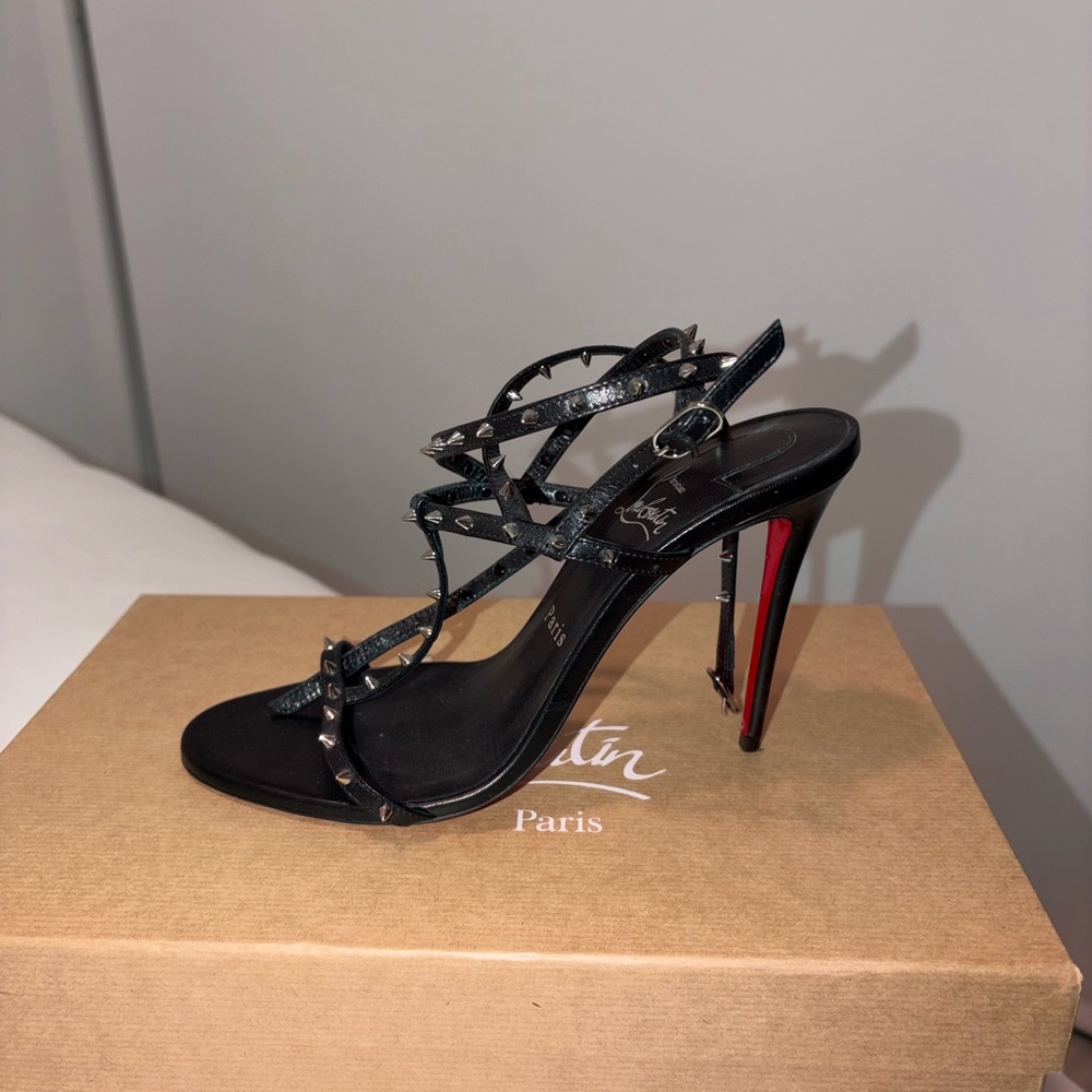 Christian Louboutin Black Strappy Women's Shoes